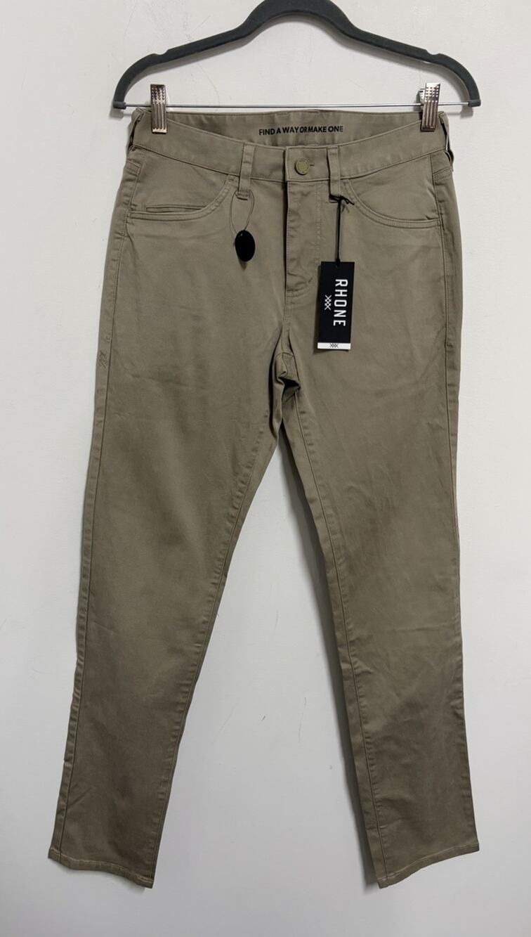 Rhone Everyday Twill Five Pocket Pant NWT Mens 28x33 Khaki Slim Straight